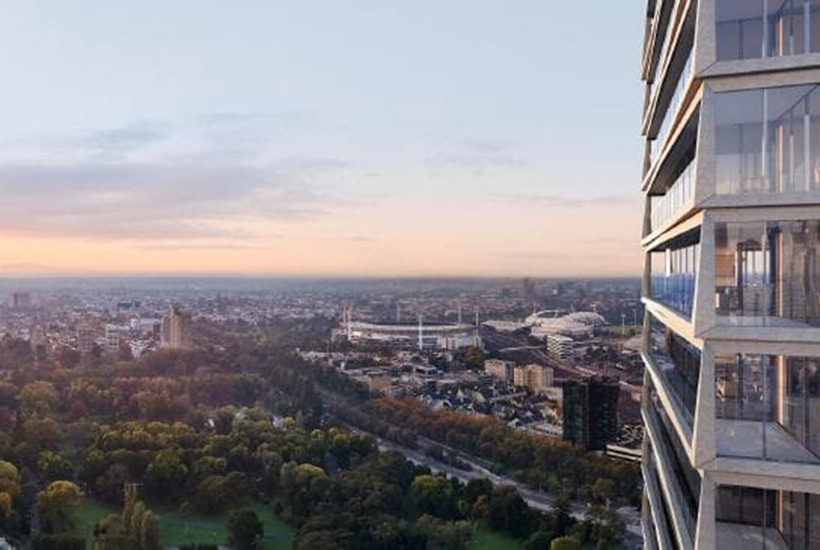 The view from the Spring St tower in Melbourne.
