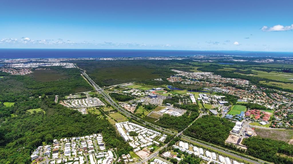 A bird’s eye view from Sippy Downs to the coastline.
