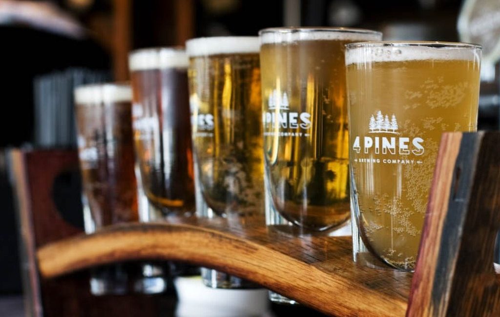 The tasting rack at 4 Pines is something of an institution.