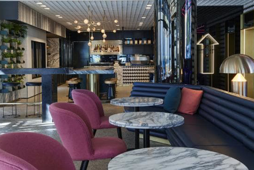 The lounge in the Perth Tribe hotel. Picture: Earl Carter