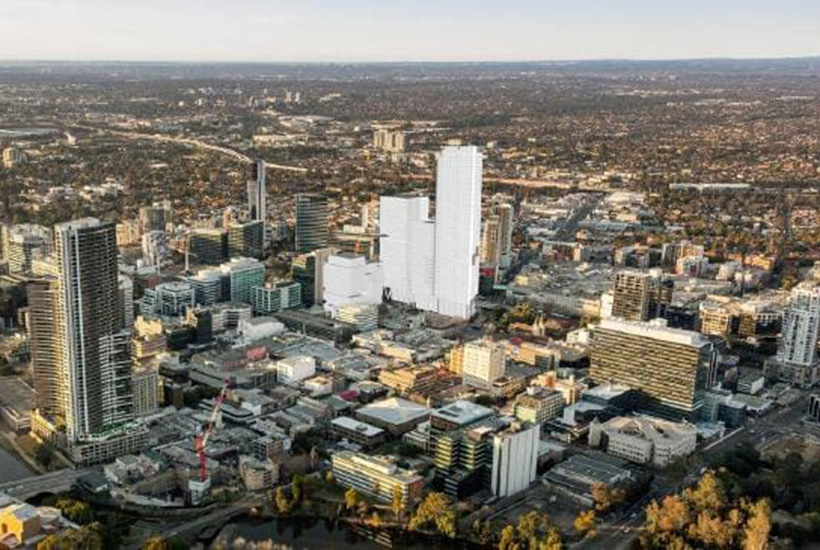 The Parramatta Square towers will be a feature of the CBD skyline.