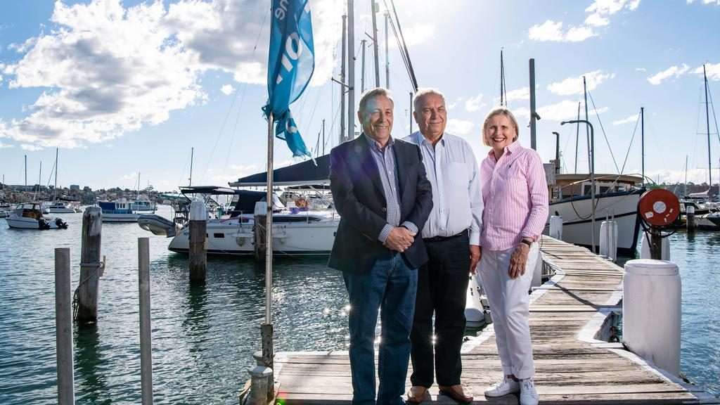 John Cameron, Robert Cameron and Kathy Jackson at Cameron’s Marina in Balmain. (AAP IMAGE / MONIQUE HARMER)