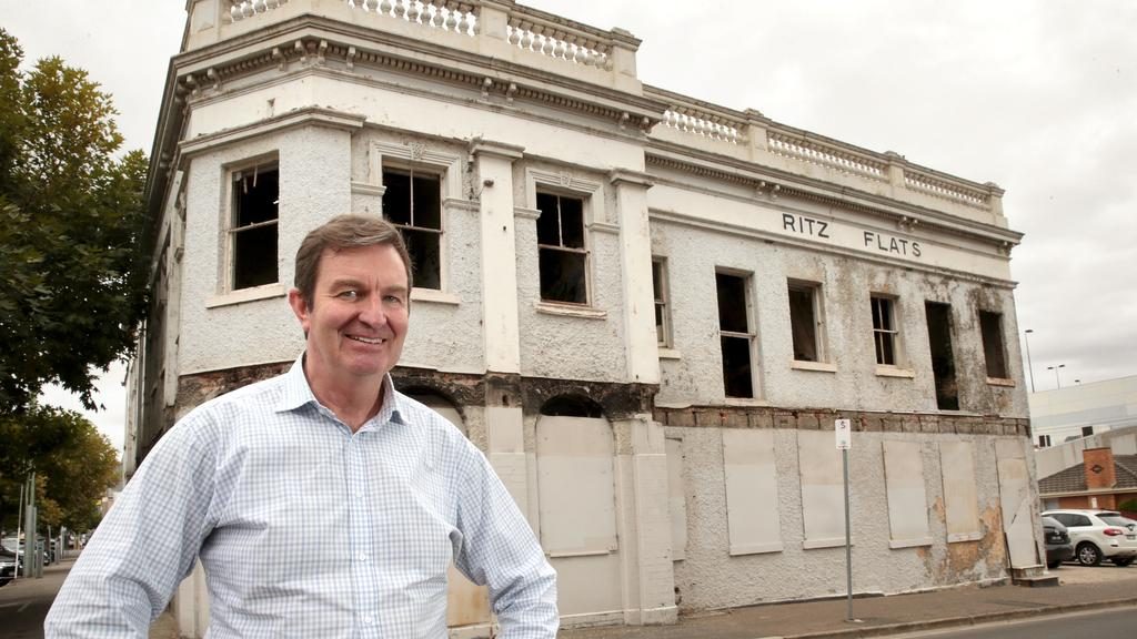 The Ritz Geelong Apartment Hotel developer Phillip Petch has secured funding for the $55 million redevelopment of the notorious Geelong landmark. Picture: Alison Wynd
