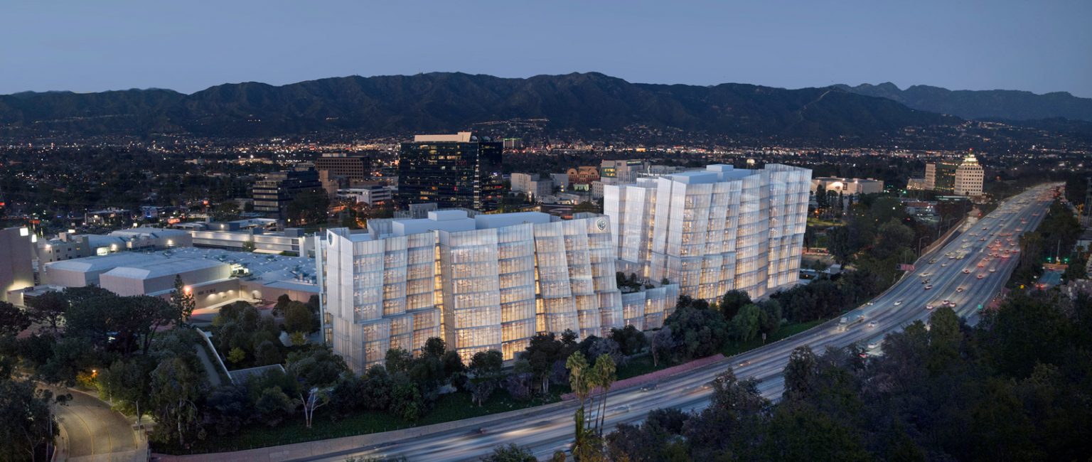 Renowned architect Frank Gehry designed the towers to resemble “icebergs floating along the freeway”. Picture: Gehry Partners/Rendering by Sora
