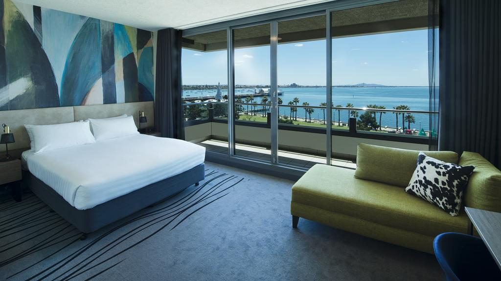 The bay was part of the inspiration for Novotel Geelong’s new colour scheme.