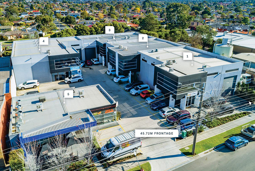 The five properties will be sold as one at 37 The Concord in Bundoora.