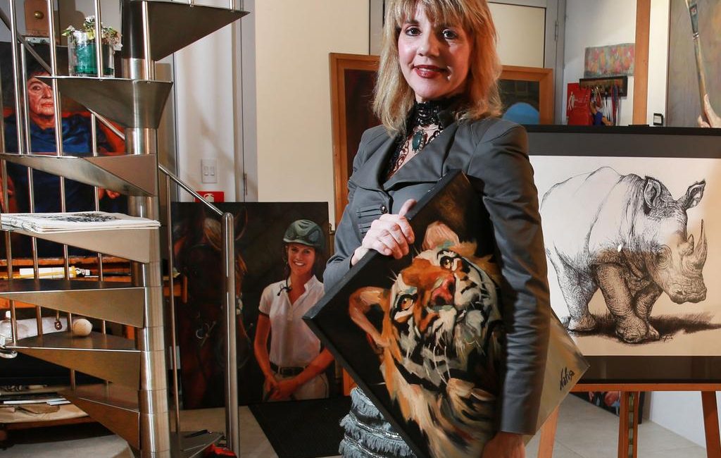 Artist Nafisa Naomi in her Mosman art gallery.