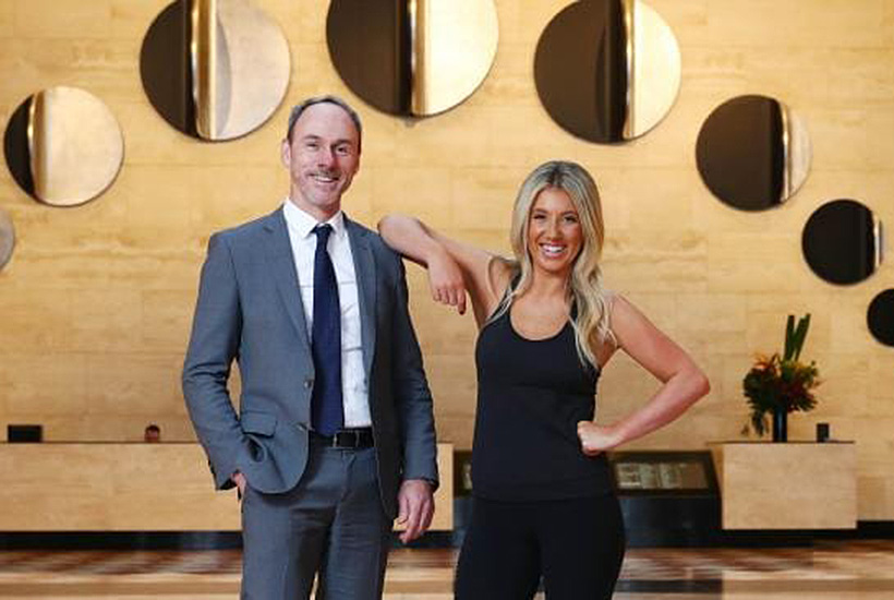 AXA’s Brett Dillon with founder of Studio PP, Steph Prem. Picture: Aaron Francis
