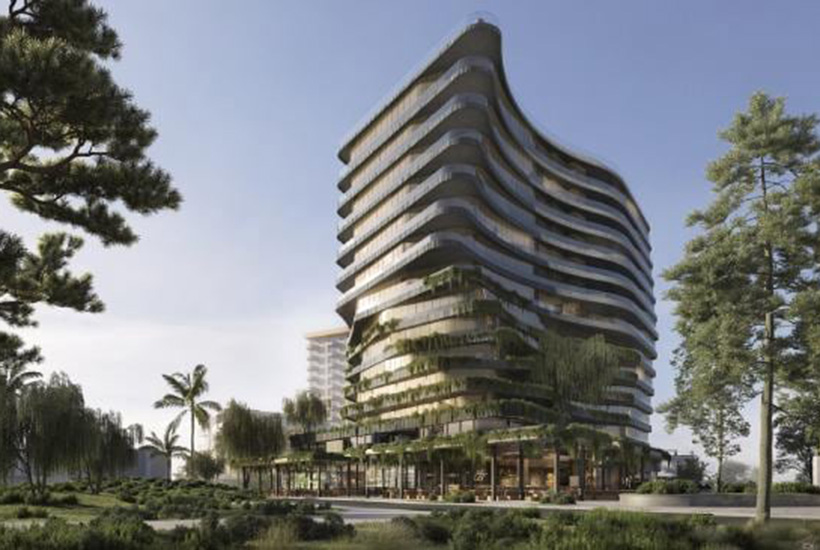 An artist’s impression of Aria Property Group’s resort at Mooloolaba on the Sunshine Coast.
