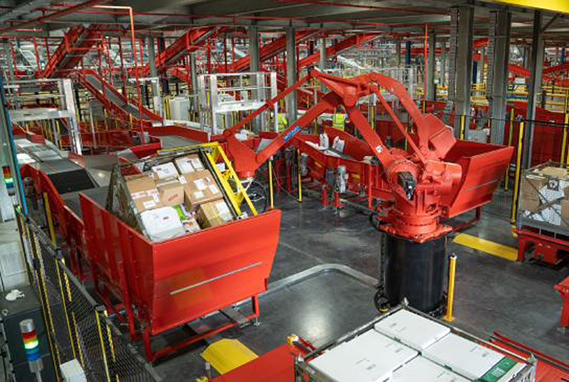 Australia Post’s robotic parcel facility at Redbank, Brisbane. Picture: Paul A. Broben.
