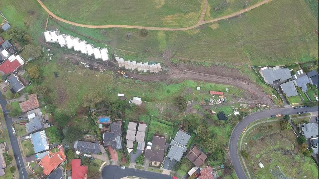 The allotment is so big it continues on the other side of a bend in Augustine Tce.