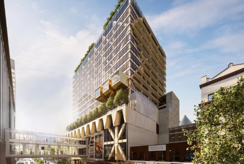 An artist’s impression of the planned 10-level Frame office tower at Melbourne Central.
