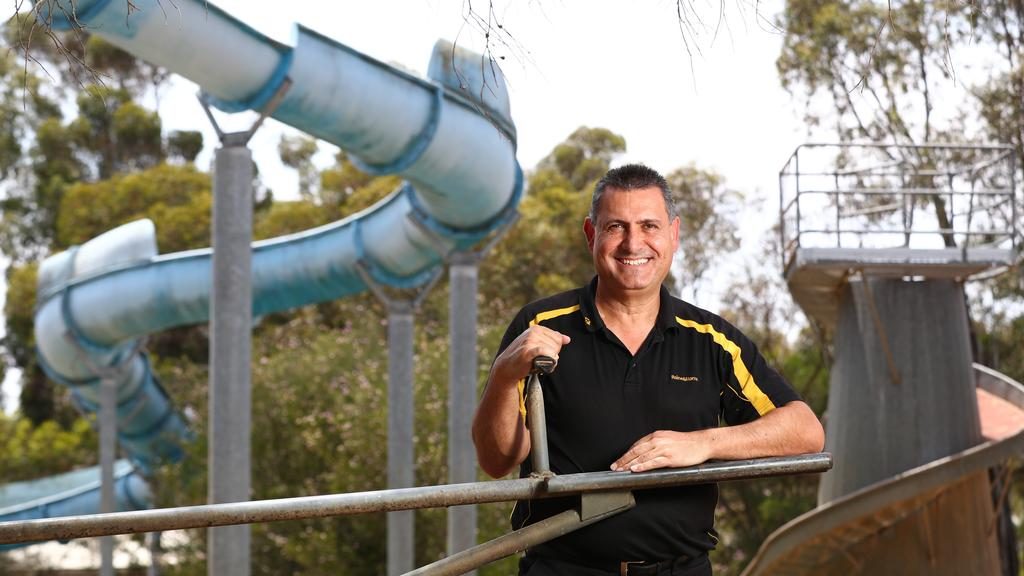 Raine & Horne’s John DeMichele at Puzzle Park, which is on the market again. Picture: Tait Schmaal
