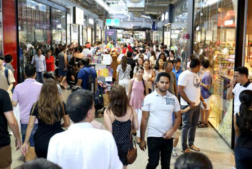 The DFO near Brisbane Airport. Shopping centres are again attracting buyer interest. Picture: Steve Pohlner