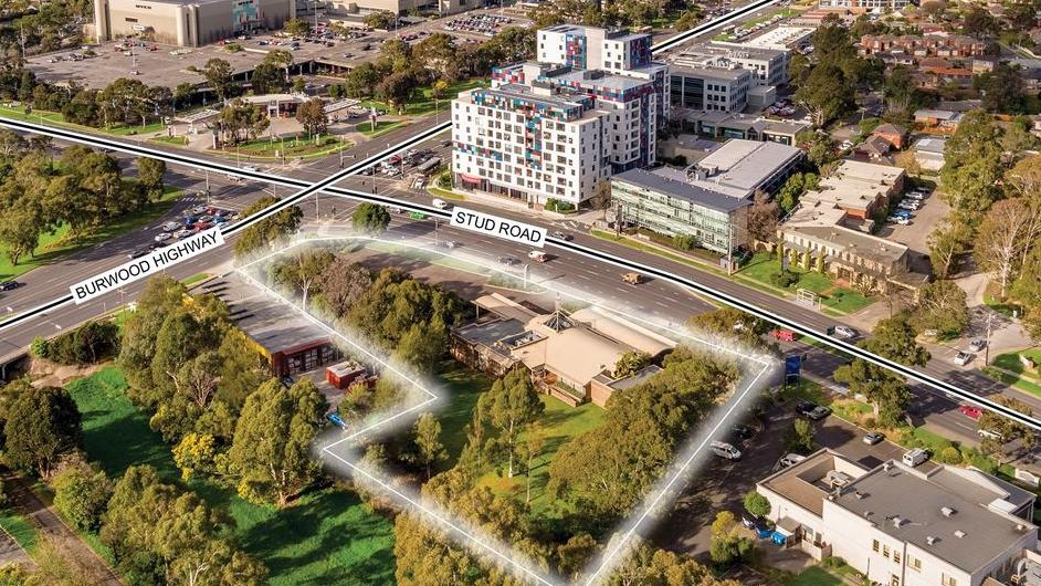 The property at 390 Burwood Highway is on a prime intersection.
