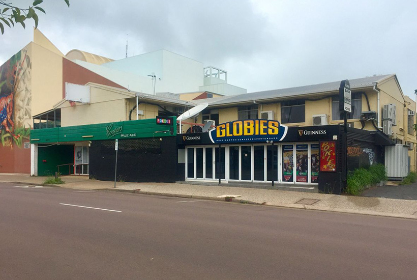 The former Globies Sports Bar in Darwin.