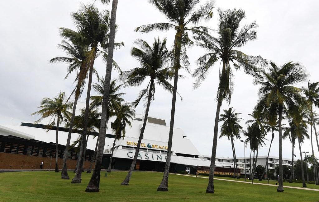 Mindil Beach Casino grassed entrance area could soon make way for 146 parking spaces. Picture Katrina Bridgeford.