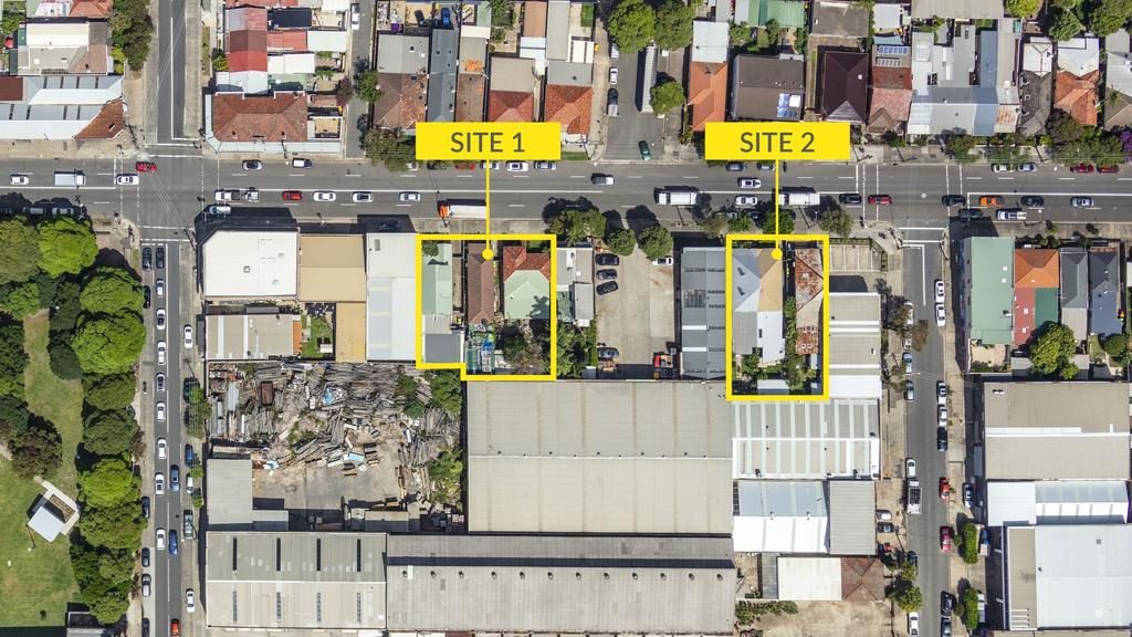 Six properties on Sydenham Rd in Marrickville are being offered as one development opportunity.

