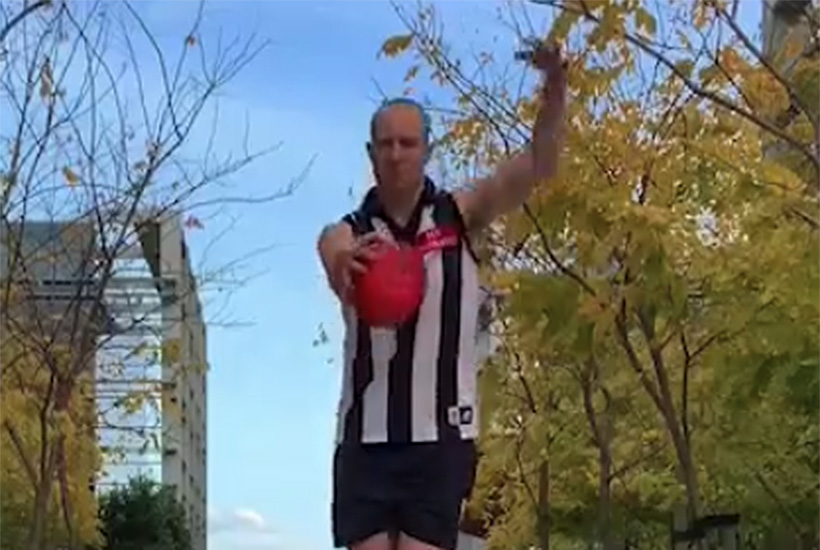 Damien Adkins played with both Collingwood and West Coast in the AFL.