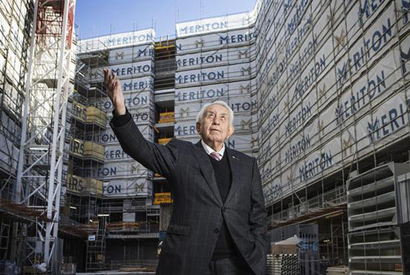 Billionaire Harry Triguboff at his Mascot site on Wednesday. Picture: Hollie Adams

