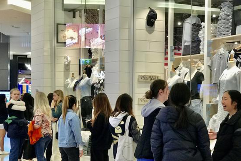 Crowds of shoppers in Westfield Bondi Junction on Monday. Pic: Dylan Robinson