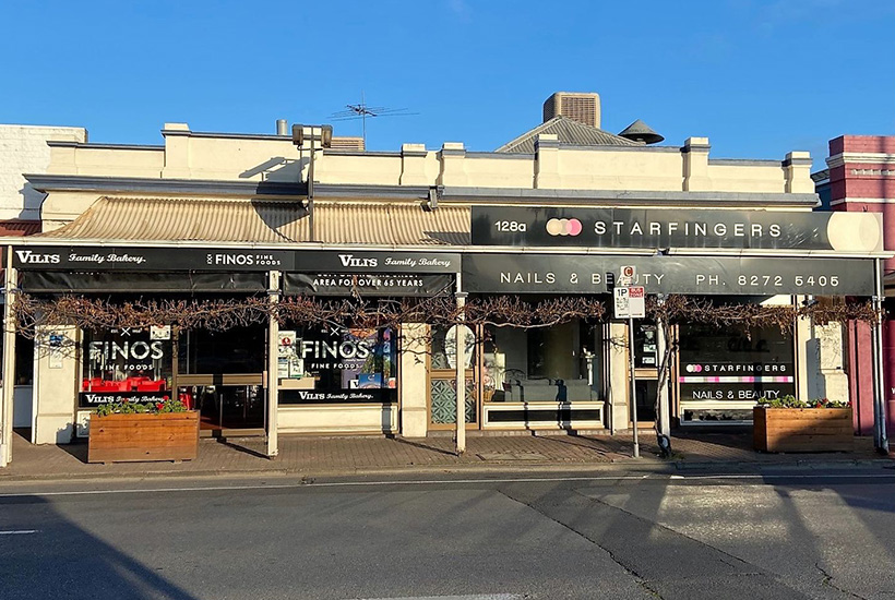 The Unley property has a cafe/foodstore and a nail salon.