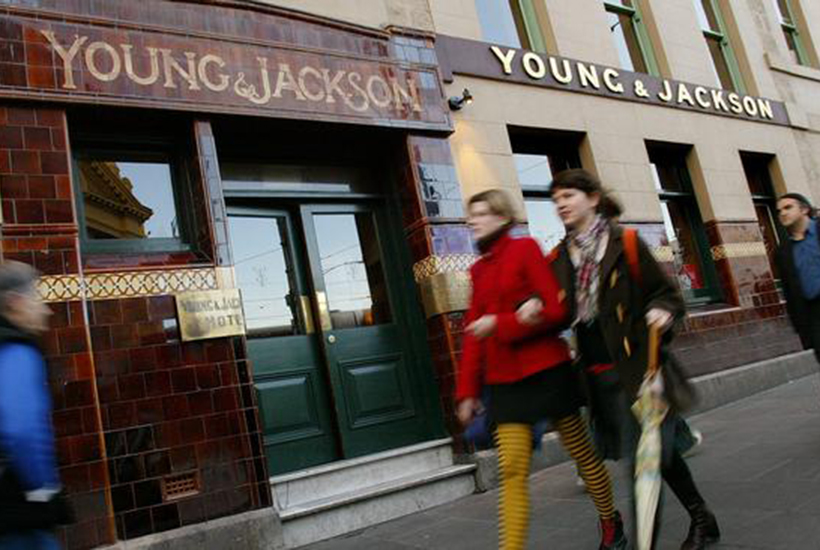 ALE Property Group is still dragging in rents from ALH’s 86 venues even though its tenant is unable to run its famed Victorian pubs, including Young & Jackson in the Melbourne CBD, while coronavirus restrictions are in place. Picture: AFP
