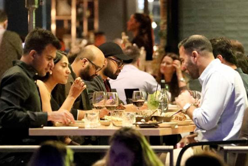 People out dining at the restaurants in Barangaroo. 23rd October 2020. Picture: Damian Shaw
