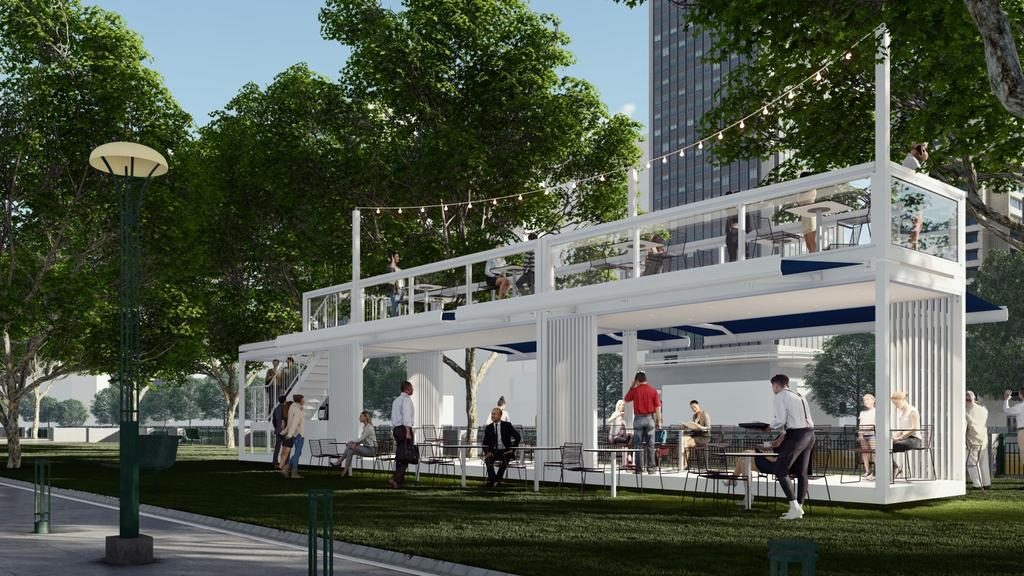 Pop-up dining pods are being prepared by prefabricated building group Spacecube ahead of Melbourne reaching step three in our roadmap to recovery.