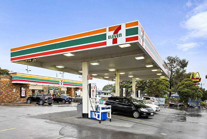 The 7-Eleven service station at Waverley Gardens in Melbourne.
