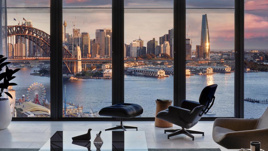 Artist's impression of the view from Aquaand’s Aura development in North Sydney