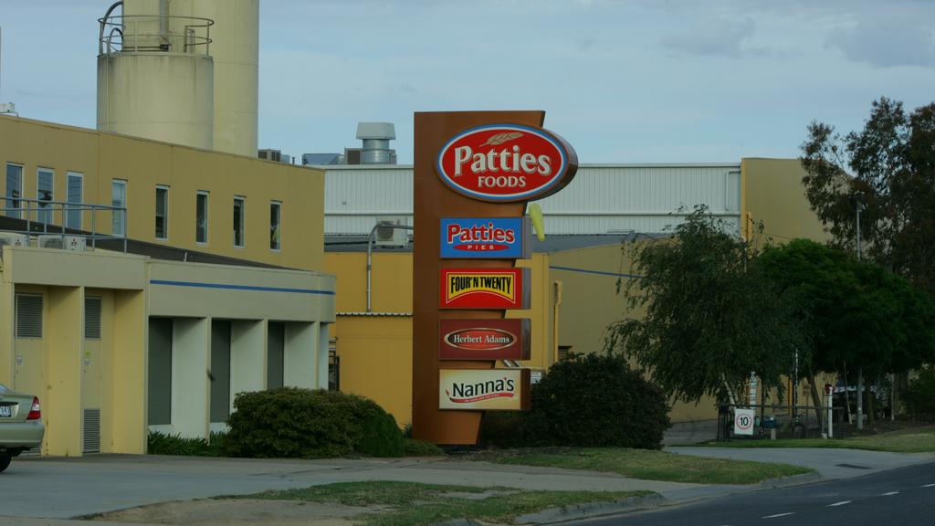 Patties Pies. Patties Foods factory and sign at Bairnsdale.