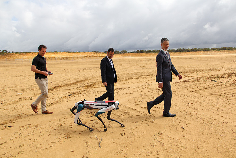 (From left to right) Chironix Founding CEO Daniel Milford, DevelopmentWA CEO Frank Marra and Minister for Lands Tony Buti.  Picture: DevelopmentWA
