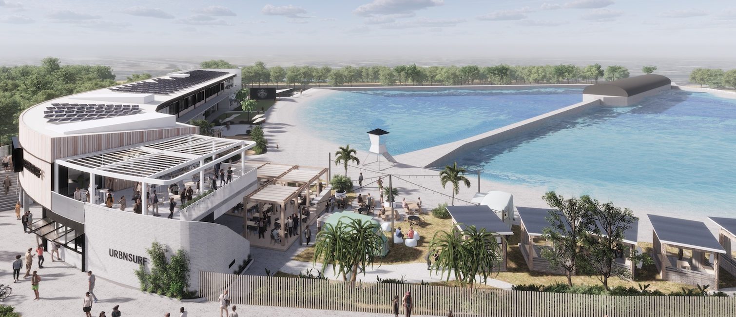 The $50 million development within Sydney Olympic Park precinct is expected to deliver a “crystal clear surf lagoon”, similar in size to the SCG. Picture: URBNSURF
