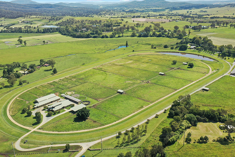 Fenwick Farm is a 33ha equestrian training farm with rehabilitation facilities including a hospital. Picture: realcommercial.com.au/for-sale
