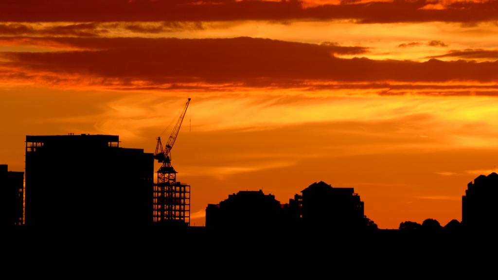 North Sydney skyline at dawn showing a building under construction.