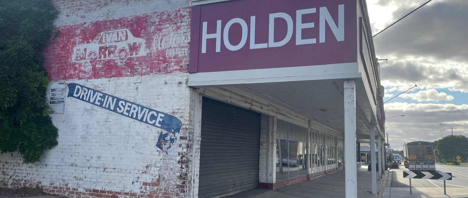 Nhill’s former Holden dealership is one of many now abandoned sites across the country. Picture: Jamie Duncan