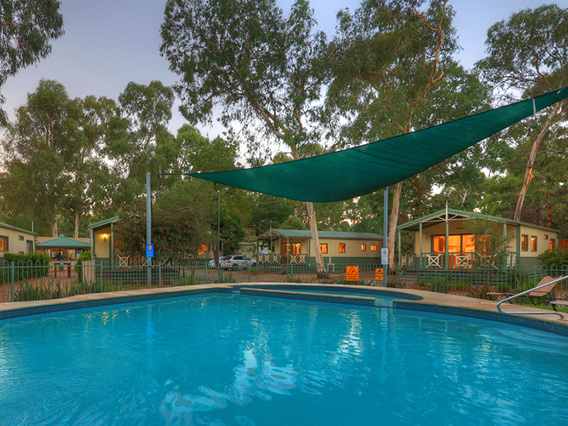 Crystal Brook Tourist Park includes a heated swimming pool. Picture: realcommercial.com.au/for-sale