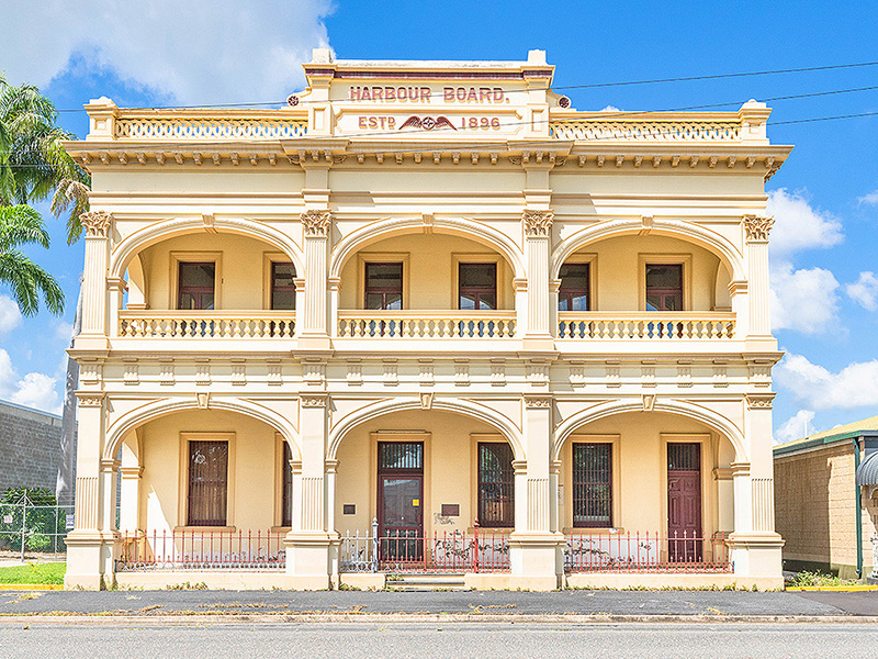 The 1898-built, heritage-listed Harbour Board building in Rockhampton was once used to store gold. Picture: realcommercial.com.au/for-sale