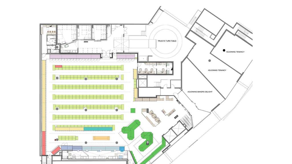 A diagram showcasing the layout of the supermarket.