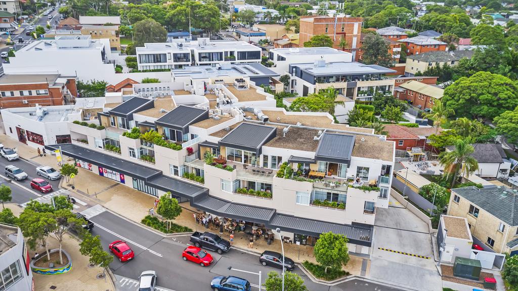An aerial view of the supermarket site.