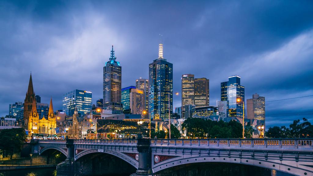 Melbourne Skyline at Night from Southbank