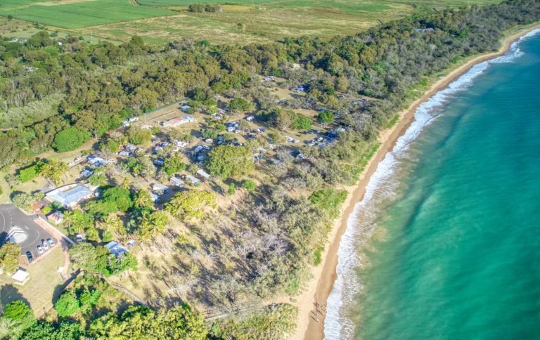 Beachfront caravan park next to marine turtle breeding site is for sale