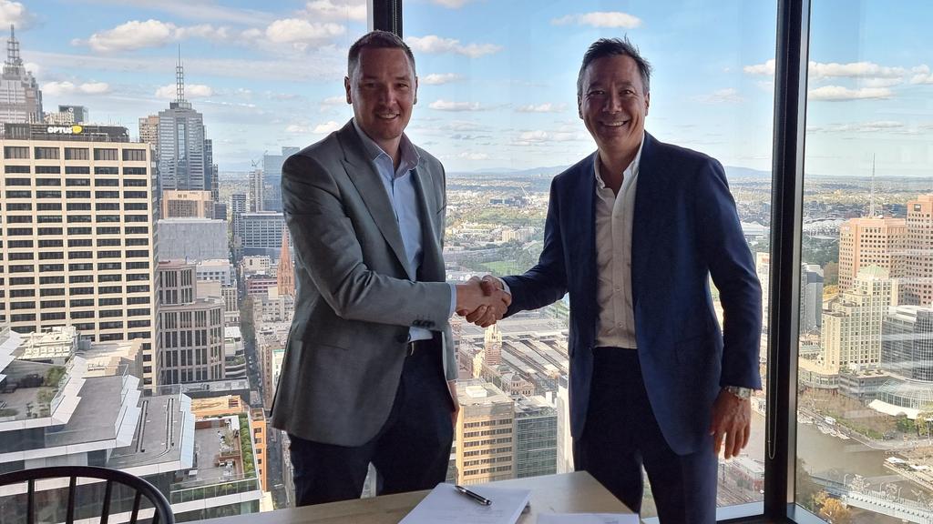 Supplied Editorial Icon's Victorian director, Dan Crawley, left, and Greystar, managing
director, Australia, Chris Key, right