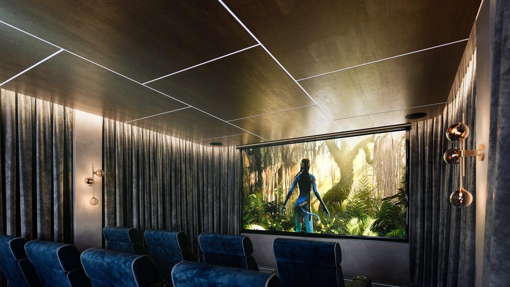 A view of the cinema room.