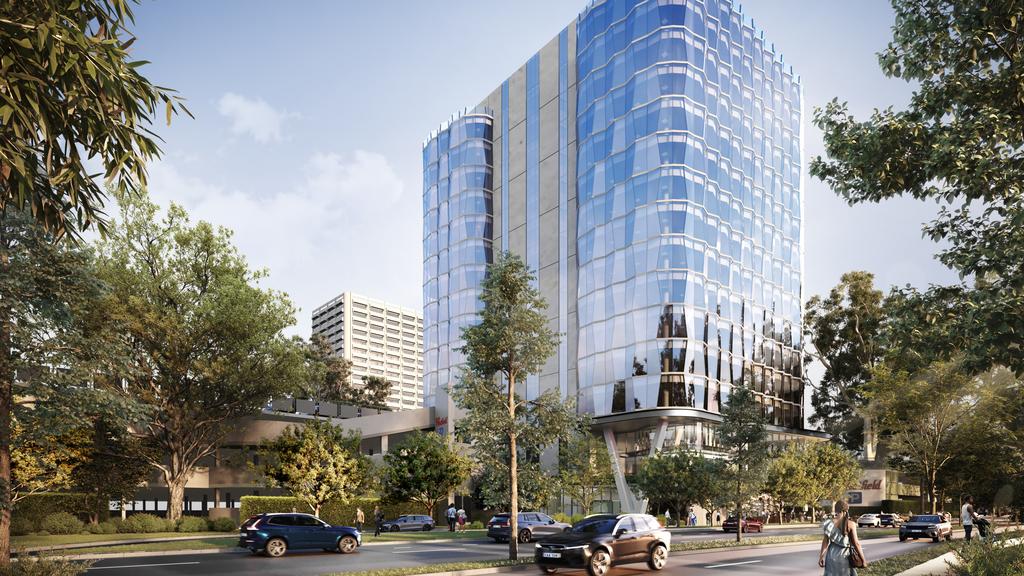 Supplied Editorial Artists impression of tower proposed by Scentre on Bonner House site,
near Westfield Woden