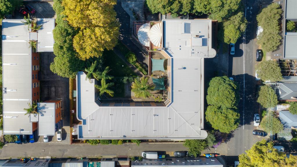 An aerial view of the site.