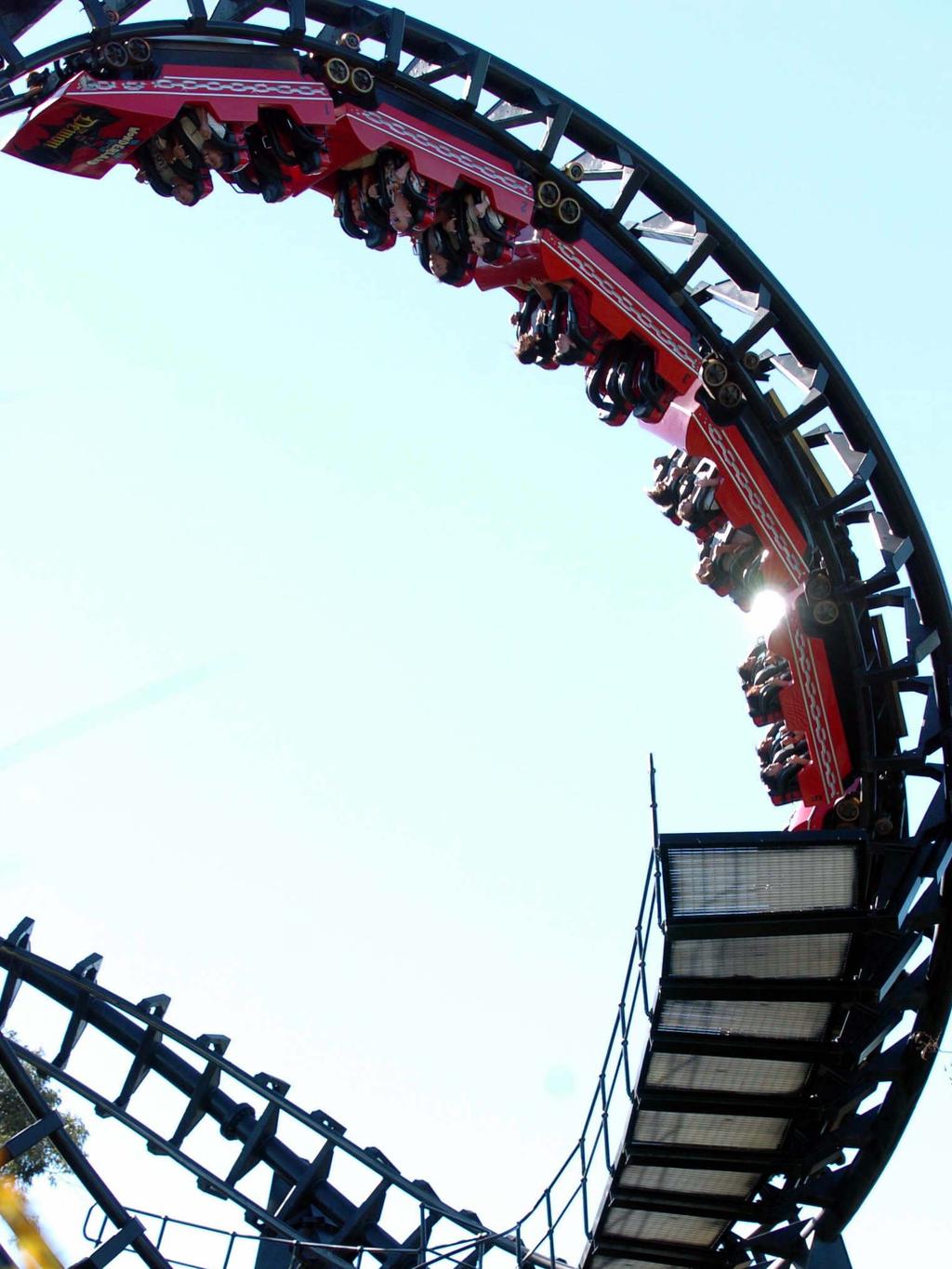 Visitors enjoying the Demon rollercoaster during the second last day of operation at Australia's Wonderland at Eastern Creek, west of Sydney 25/04/2004.