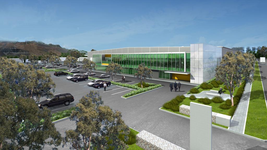 Artists impression of the Dexus property Group's proposed $420 million industrial project at Greystanes in western Sydney.
