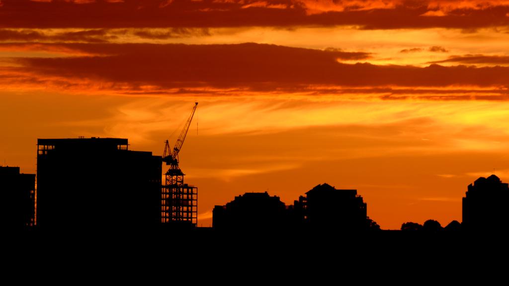 North Sydney skyline at dawn showing a building under construction.